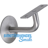 Handlauftr�ger mit Winkel, Wandabstand 75 mm, Edelstahl matt