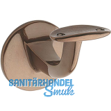 Handlauftr�ger mit gew�lbter Auflage, Wandabstand 65mm, Messing patiniert