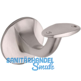 Handlauftr�ger mit gew�lbter Auflage, Wandabstand 65mm, Messing vernickelt matt