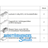 HAWA Junior 100/B Beschlagset Holz 2 Fangstopper Standard