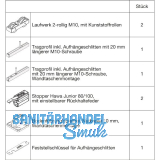 HAWA Junior 100/B-Pocket Beschlagset Holz 2 Fangstopper Standard Schraube +20 mm