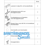 HAWA Junior 80/GP Beschlagset Glas ESG/VSG 8-12 mm ohne Laufschiene