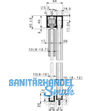 HAWA Junior 80/GP Laufschienenset Festverglasung L=2500 mm Edelstahl-Effekt