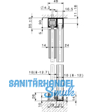 HAWA-Junior 40/GP Laufschienenset Festverglasung L=2000 mm Alu silber eloxiert