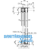 HAWA-Junior 40/GP Laufschienenset Festverglasung L=6000 mm Alu silber eloxiert
