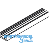 HAWA Junior GP Boden-/Wandprofil Festverglasung L=4000 mm Alu silber eloxiert