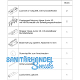 HAWA Junior 40/Z Beschlagset Holz Laufschiene L=2000 mm silber