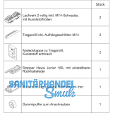 HAWA Junior 160/B Beschlagset Holz ohne Laufschiene