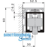 HAWA Junior 120 Holz/Glas Winkelprofil Wandmontage auf Ma� silber