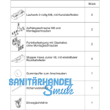HAWA Junior 40/GP Beschlagset Glas ESG/VSG 8-12 mm ohne Laufschiene