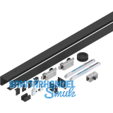 HELM GT-L 50 Beschlagset Glas 8-10 mm L=2000 mm Wand 50 kg Alu schwarz matt