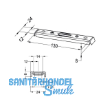 Schlie�blech f�r T�rkantriegel oben, 130 x 24 x 8 mm,Stahl verzinkt silberf�rbig