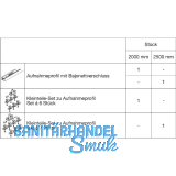 HAWA-Junior 40 Pocket Montageset Wandtasche L=2000 mm Alu farblos eloxiert
