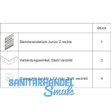 HAWA Junior 100/Z Abdeckkappen-Set zu Clipblende 66 mm rechts silber (30144)