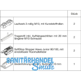 HAWA Junior 100/B Beschlagset Holz SoftStop Tragschraube 20 mm l�nger (30230)