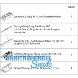 HAWA Junior 100/B Beschlagset Holz SoftStop SoftStop/SoftMove +20 mm (30232)