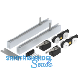 HELM 140 Beschlagset Holz minimale Einbauh�he mit Stopper ohne Laufschine