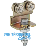 Rollapparat HELM 586 zweipaarig mit Drehlager, Stahl verzinkt, gelb