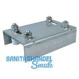 Torf�hrung verstellbar mit 4 Kunststoffrollen � 42 mm, Stahl verzinkt