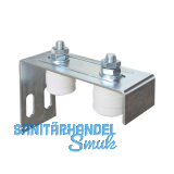 Torf�hrung verstellbar mit 2 Kunststoffrollen � 40 mm, Stahl verzinkt