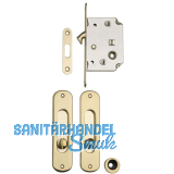 Schiebet�rschloss- u. Griffset, DM 50, Nu� 8 mm, Messing poliert