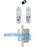 HOPPE Schiebet�rmuschel Set 4930 - WC mit Schloss, oval, verchromt satiniert
