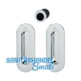 HOPPE Schiebet�rmuschel Set M472 - BL, ovale Rosette, Messing verchromt