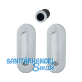 HOPPE Schiebet�rmuschel Set M472 - BL, ovale Rosette, Messing verchromt matt