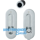 HOPPE Schiebet�rmuschel Set M472 - WC, ovale Rosette, Messing verchromt matt