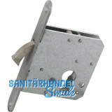 Schiebet�rschloss m. vernickeltem Bogenriegel, PZ, DM 65, Stulp rund, Edelstahl