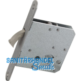 Schiebet�rschloss m. vernickeltem Bogenriegel, WC, DM 55, Stulp rund, Edelstahl