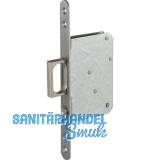 Schiebet�rschloss mit Stirnziehgriff 117 x 75 x 15,5 mm, rund, Edelstahl