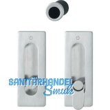 HOPPE Schiebet�rmuschel Set M464 - WC,eckige Rosette,Messing verchromt satiniert