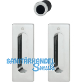 HOPPE Schiebet�rmuschel Set M464 - BL, eckige Rosette, Messing verchromt