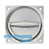 Klappringmuschelgriff KWS 5016, 90 x 90 mm, VK 8 mm, Lochteil, silber eloxiert