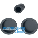 HOPPE Schiebet�rmuschel Set 4920 - BL, runde Rosette, Aluminium schwarz matt