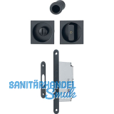 HOPPE Schiebet�rmuschel Set 4921 - WC mit Schloss, eckig, schwarz matt