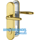 Sicherheits-Dr�ckergarnitur VERONA mit Kernziehschutz,PZ 88, RC2,Messing poliert