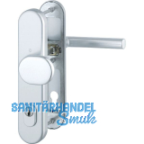 Sicherheits-Wechselgarnitur AMSTERDAM PZ92 mit Kernziehschutz, silber eloxiert