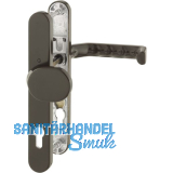 Wechselgarnitur LIVERPOOL - Schmalschild Knopf PZ, wahlweise, Alu braun elox