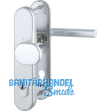 Sicherheits-Wechselgarnitur AMSTERDAM PZ72 mit Kernziehschutz, silber eloxiert