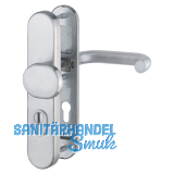 SH-Wechselgarnitur PARIS auf Schild PZ72, 37-47, mit Kzs., Edelstahl matt