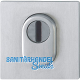 HOPPE Flachrosette eckig-PZ mit KZS, 65-75, Edelstahl