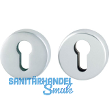 HOPPE Sicherheits-Zylinderrosettenpaar rund, Aluminium silber eloxiert