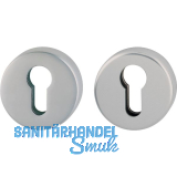 HOPPE Sicherheits-Zylinderrosettenpaar rund, Edelstahl matt