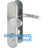 SH-Wechselgarnitur LIEGE-Schild PZ88, mit Kernziehschutz, Alu silber eloxiert