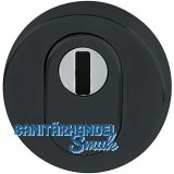 HOPPE Zylinderrosette au�en rund PZ mit Kernziehschutz, Edelstahl schwarz matt