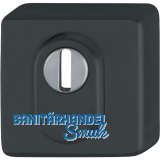 HOPPE Zylinderrosette au�en eckig PZ mit Kernziehschutz, Edelstahl schwarz matt