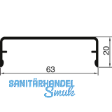 THYSSENKRUPP Syprotech Klipsabdeckung 63/20 Alu blank L=6000 mm