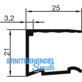 THYSSENKRUPP Syprotech Abschlussprofil U 16 mm light, L=2100 mm, Alu blank